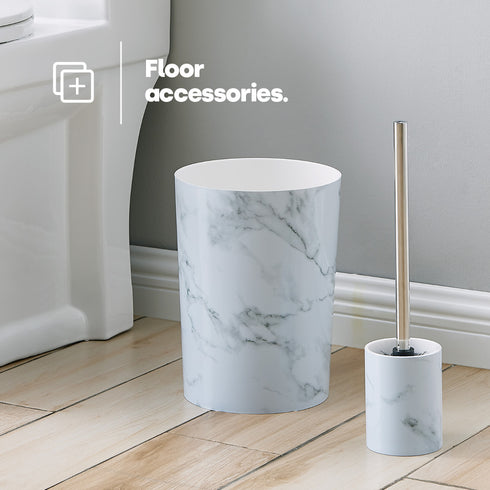 Bamboo Bathroom Set - White Marble
